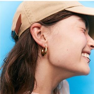 Crescent Medium Hoop Earring